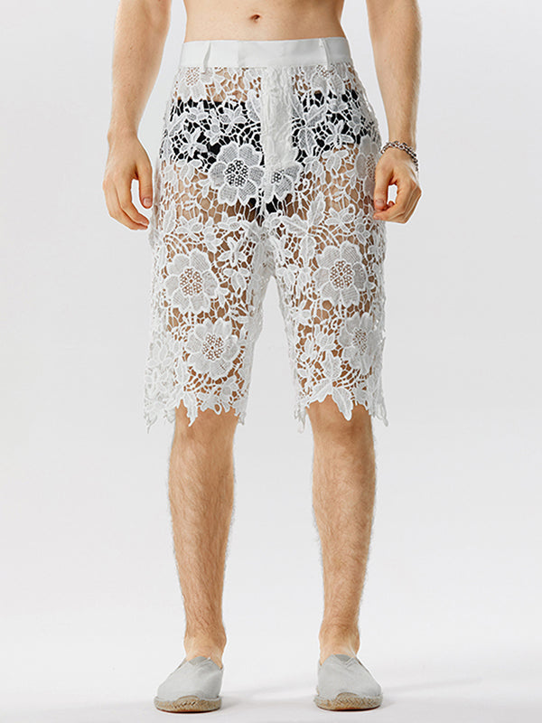 Mens Flora Lace See Through Shorts SKUK13164