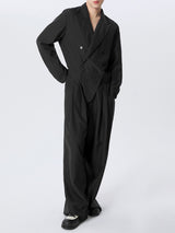 Mens Asymmetrical Hem Long Sleeve Jumpsuit SKUK76323