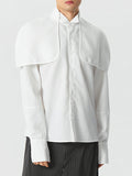 Mens Texture Patchwork Casual Long Sleeve Shirt SKUK32368