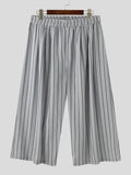 Mens Striped Elastic Waist  Wide-Legged Pants SKUK62596