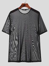 Mens Mesh See Through Short Sleeve T-Shirt SKUK35602