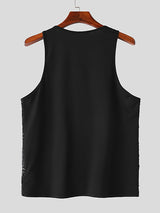 Mens Sequined Crew Neck Sleeveless Vest SKUK45287