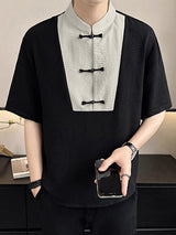 Mens New Chinese Style Stand Collar Shirt SKUK58740