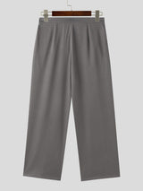 Mens Solid Color Loose Fit Wide Leg Pants SKUK64344