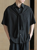 Mens Striped Shawl Casual Short Sleeve Shirt SKUK22765