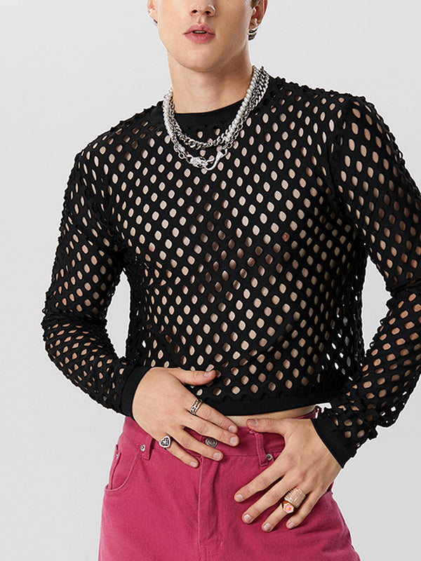 Mens Mesh See Through Crop Top SKUK26898