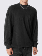 Mens Minimalist Solid Color Textured Pullover Sweater SKUK75065