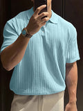 Mens Solid Textured Short Sleeve Golf Shirt SKUK58634