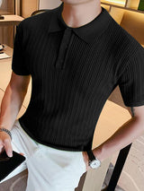 Mens Knit Textured Short Sleeve Golf Shirt SKUK52998