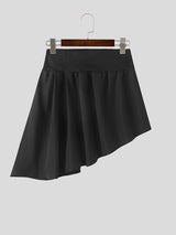 Mens Fashion Metal Buckle Design Midi Skirt SKUK61387