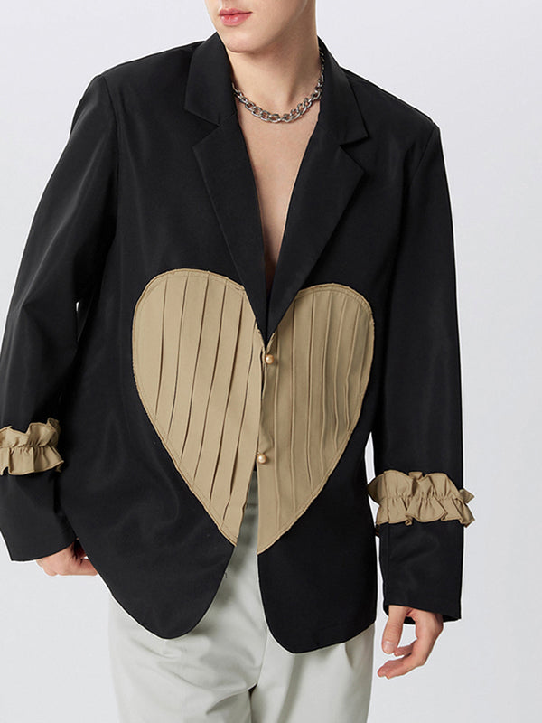 Mens Heart Detail Long Sleeve Blazer SKUK73575