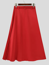 Mens Elegant Pleated Long Midi Skirt SKUK90363