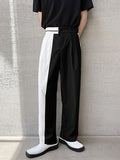 Mens Two Tone Patchwork Casual Straight Pants SKUK15257