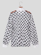 Mens Polka Dot Mesh Long Sleeve T-Shirt SKUK71354