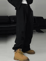 Mens Solid Casual Drawstring Cuff Cargo Pants SKUK39556