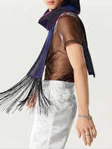 Mens Glitter Fringe Patchwork High Neck Vest SKUK48098