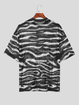 Mens Zebra Print Sheer Short Sleeve T-Shirt SKUK71315