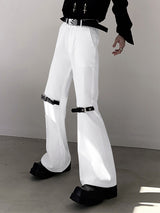 Mens Solid Color Strappy Flared Pant SKUK67156