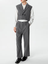 Mens Striped Notched Lapel Two Pieces Outfits SKUK51722