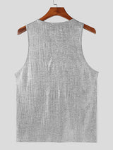 Mens Glitter Stripe V-Neck Sleeveless Tank SKUK70390