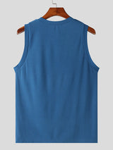 Mens Solid Knit Crew Neck Sleeveless Vest SKUK55802