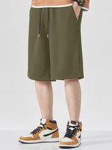 Mens Solid Casual Drawstring Waist Shorts SKUK51706