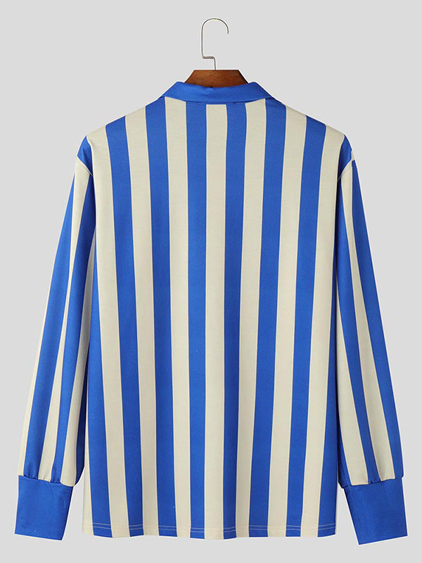 Mens Valentine's Day Striped Long Sleeve Shirt SKUK83233