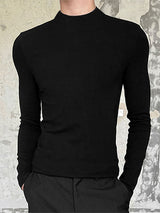 Mens Slim Fit High-Neck Long-Sleeve T-Shirt SKUK81731