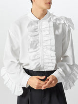 Mens French Ruffle Design Long-Sleeve Shirt SKUK79596