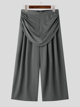 Mens Ruched Solid Color Straight-Leg Pant SKUK82633