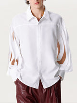 Mens Hollow Out Sleeve Solid Shirt SKUK46424