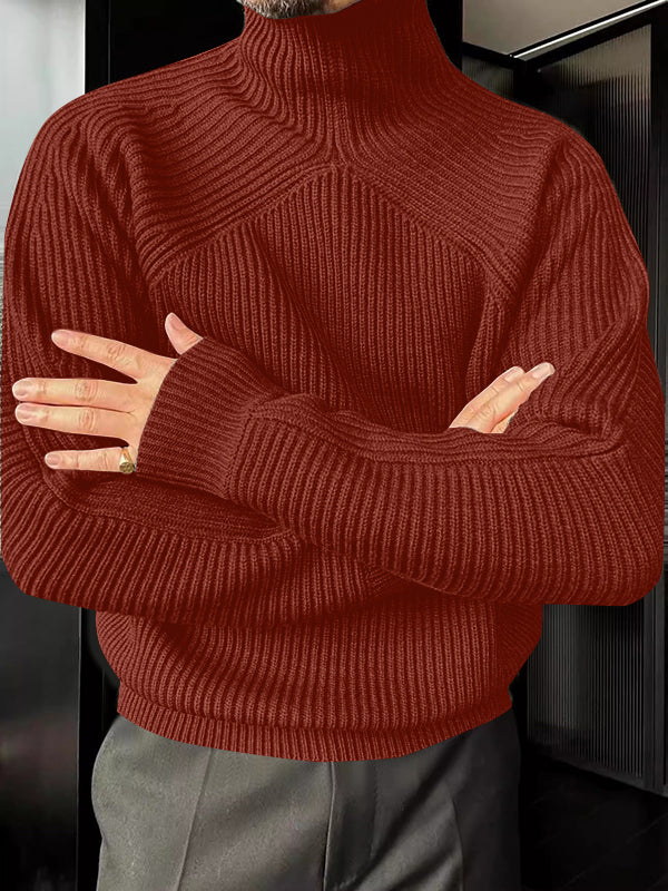 Mens Knit Turtleneck Long Sleeve Sweater SKUK76982