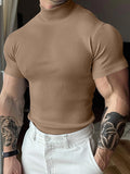 Mens Stripes Solid Color Short Sleeve T-Shirt SKUK65163
