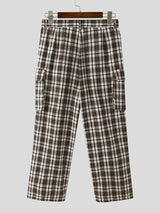 Mens Plaid Cargo Pocket Casual Pants SKUK41863