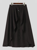 Mens Solid Button Front Casual Skirt SKUK36426