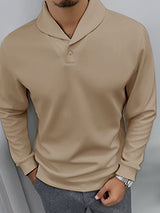 Mens Texture Knit Solid Long Sleeve T-Shirt SKUK42219