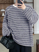 Mens Colorblock Striped Long-Sleeve T-Shirt SKUK73584