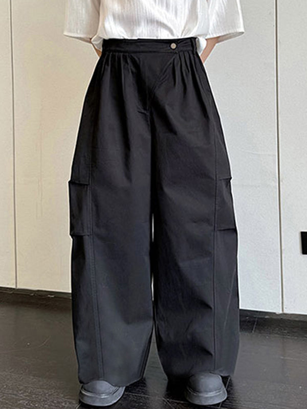 Mens Casual Pleated Wide Leg Cargo Pant SKUK65123