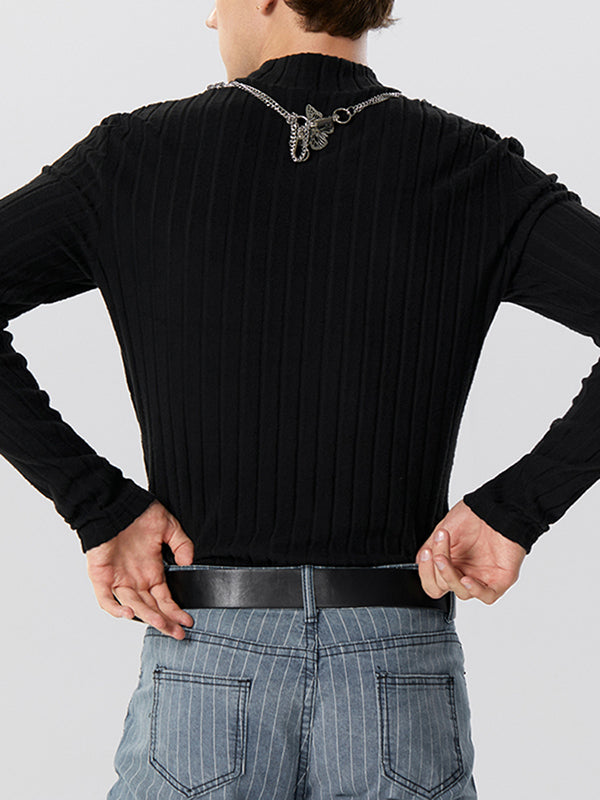 Mens Cutout Knit Long Sleeve Bodysuit SKUK26758