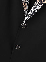 Mens Leopard Print Patchwork Long Sleeve Blazer SKUK81545