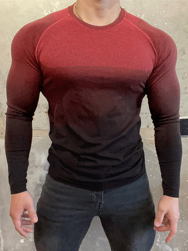 Mens Gradient Fitted Long Sleeve T-Shirt SKUK80447