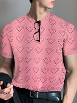 Mens Heart Graphic Short Sleeve T-Shirt SKUK09537