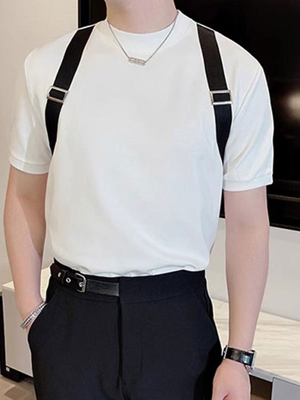 Mens Suspender Detail Short Sleeve T-Shirt SKUK71325