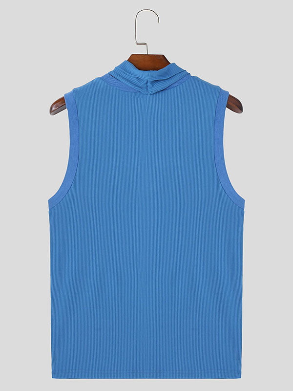 Mens Striped Design V-neck Sleeveless Tank SKUK65105