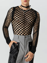 Mens Cutout Long Sleeve Crop Top SKUK27838