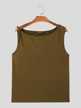 Mens Solid Color Sleeveless Tank SKUK90341