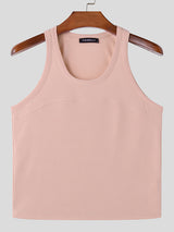 Mens Solid Knit Sleeveless Crop Top SKUK50845