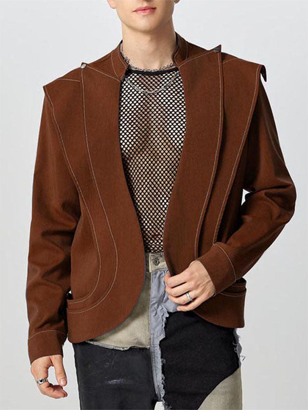 Mens Deconstructed Design Long-Sleeve Blazer SKUK86654