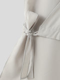 Mens Solid Irregular Slanting Lapel Sleeveless Waistcoat SKUK63090