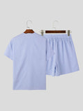 Mens Striped Short Sleeve Two Pieces Outfits SKUK58610